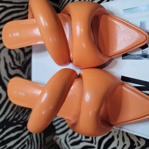 JW PEI Stylish Sara Orange Pointed Heels